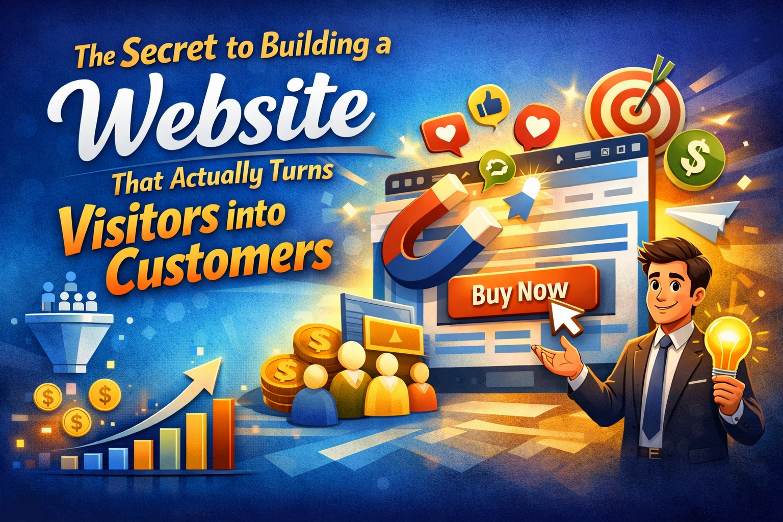 High-converting website design showing how to turn visitors into customers